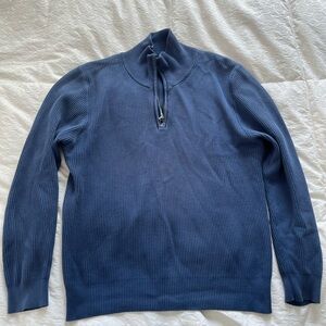 Men's quarter zip evergreen Blue Sweater size large